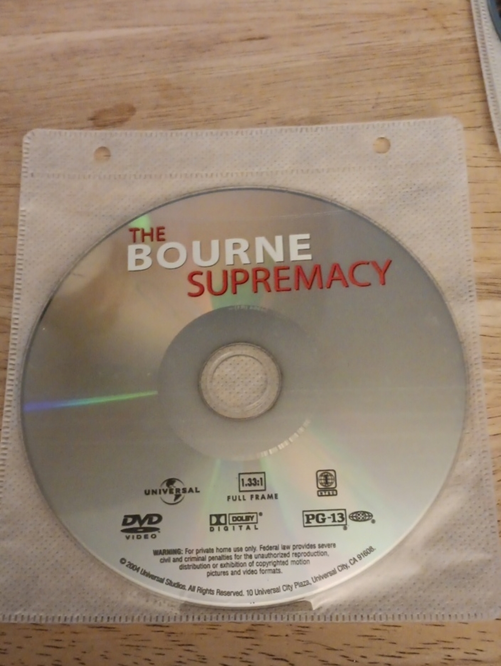 The Bourne Supremacy DVD *NO CASE*
